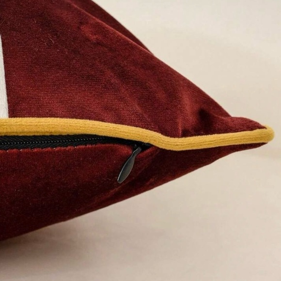 Red, Gold, and White Striped Rectangular Throw Pillow Cover, 12x20 - Picture 3 of 3